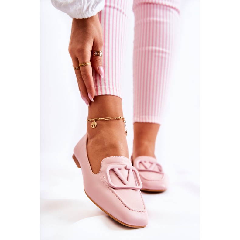 PS1 Loafers Brogues mit rosa Hermosa-Ornament 1