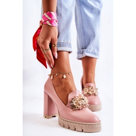 PA2 Elegante Pumps mit Zierde Caterine in Uni-Rosa-Beige 1