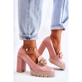 PA2 Elegante Pumps mit Zierde Caterine in Uni-Rosa-Beige 2