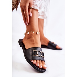 PE1 Klassische Damenhausschuhe mit schwarzer Sherri-Dekoration 1