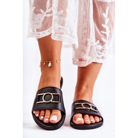 PE1 Klassische Damenhausschuhe mit schwarzer Sherri-Dekoration 2