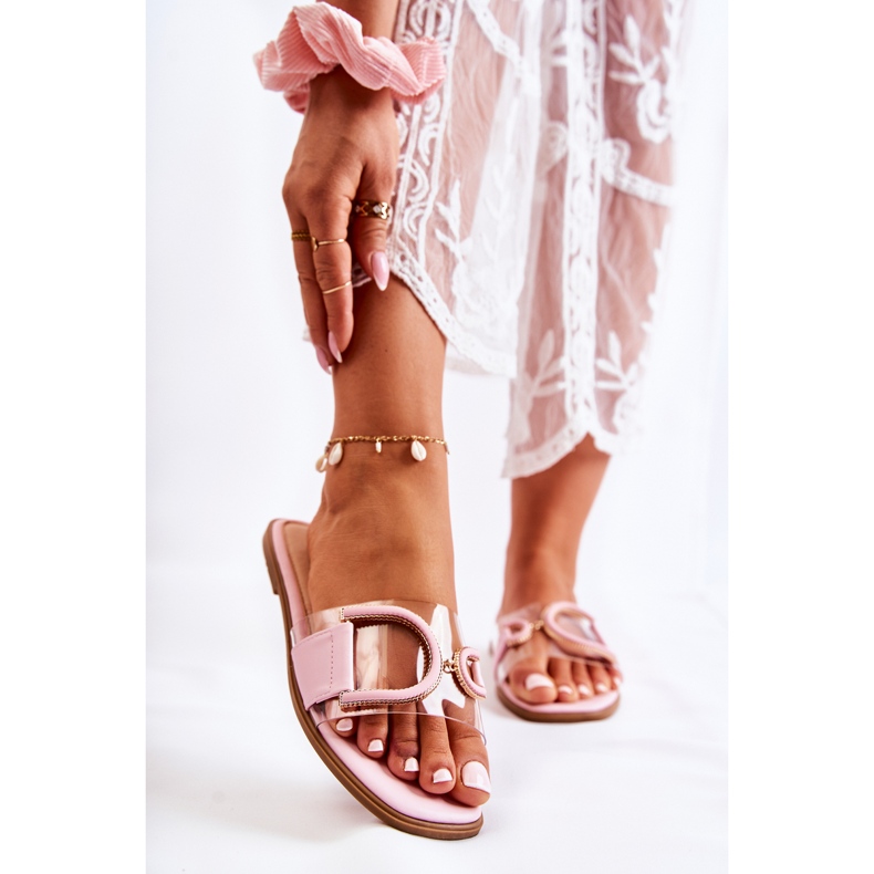 FS1 Modische rosa Marsala-Hausschuhe für Damen 1