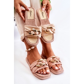 FK1 Wildlederhausschuhe mit Zierkette Beige Louie 2