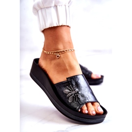 Vinceza Modische Damenhausschuhe mit schwarzer Holle-Verzierung 3