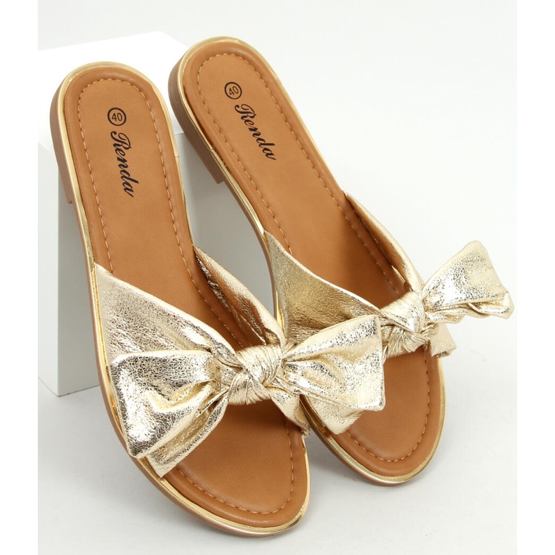 Lirio Gold Damenhausschuhe golden 1