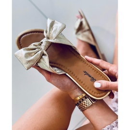 Lirio Gold Damenhausschuhe golden 2