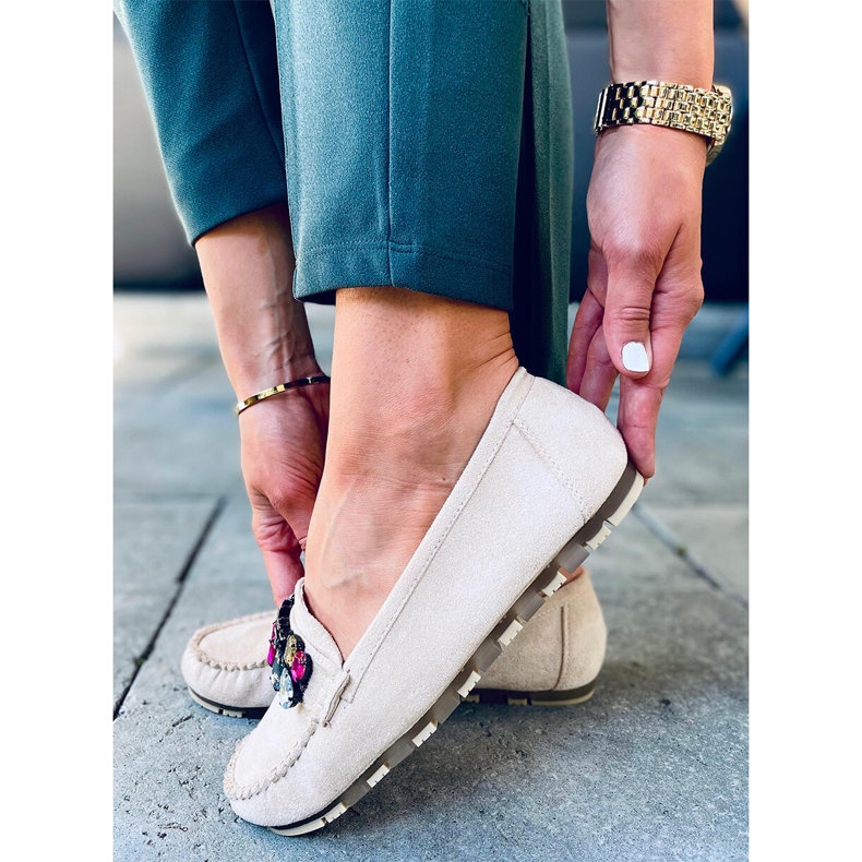 Loafer mit Steinen in Megara Beige 1