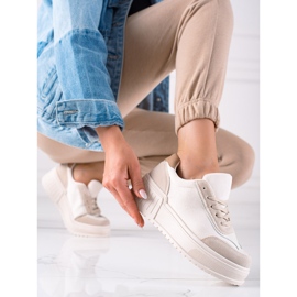 TRENDI Stylische Sneaker auf der Plattform beige 1