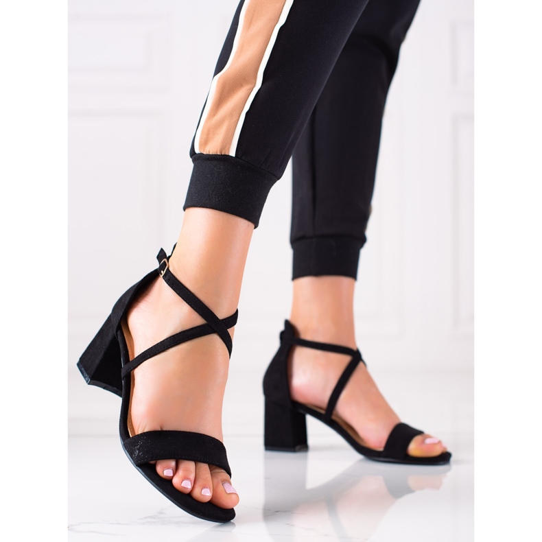 Seastar Schwarze Sandalen mit hohen Absätzen 1