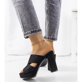 Schwarze Pantoffeln am Hornpfosten 2