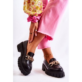 PS1 Lederschuhe mit dekorativer schwarzer Karminkette 2