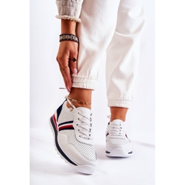 PE1 Damen-Sportschuhe aus weißem und marineblauem Leder Jane 1