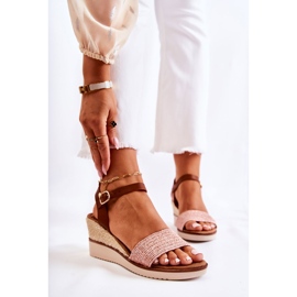 PE1 Rosa Tenerife Keilsandalen mit Zöpfen beige braun 1