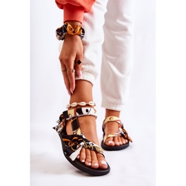 PM1 Damensandalen mit Klettverschluss Schwarz Caprisa weiß 1