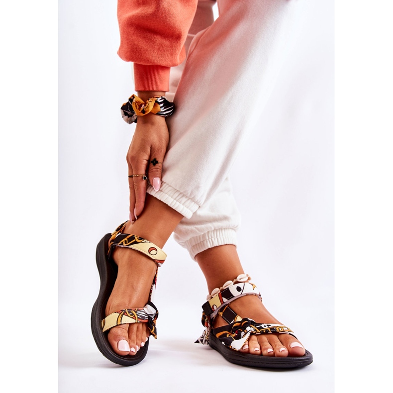 PM1 Damensandalen mit Klettverschluss Schwarz Caprisa weiß 2