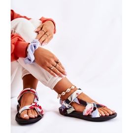 PM1 Rote Caprisa-Sandalen mit Klettverschluss für Damen weiß 6