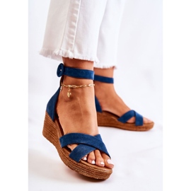 Keilsandalen aus Wildleder Maciejka 04565-06 Marineblau mehrfarbig 2