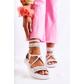 Ledersandalen auf der Plattform Maciejka 05559-11 Weiß 1