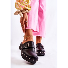 FS1 Damenhausschuhe Clogs On Heel Black Ivette schwarz 1