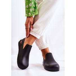 FS1 Modische schwarze Meriko Gummi Clogs 2