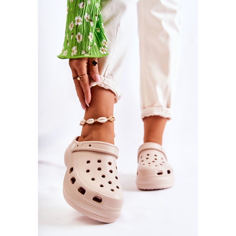 FS1 Damen-Schaumhausschuhe Crocs Beige Coline 1