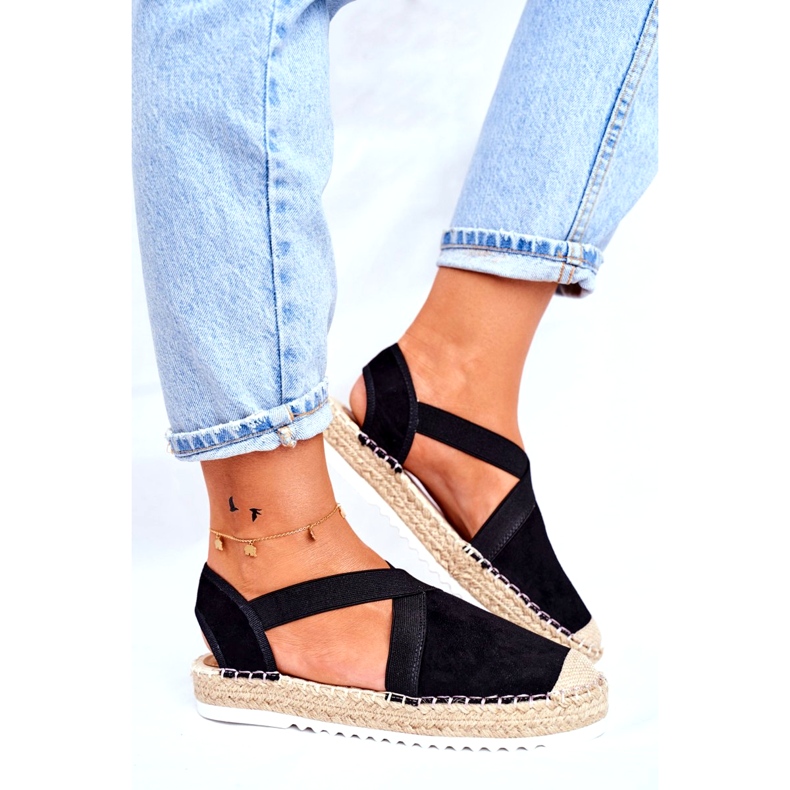 Schwarze Espadrilles Sandalen von Frauen 2