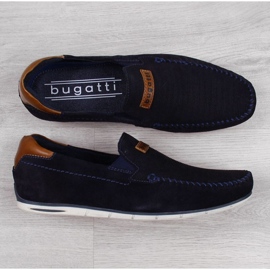 Lederslipper Bugatti M HH153084 marineblau braun 2