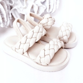 FR1 Sandalen für Kinder mit geripptem Beige Cutie-Pie 3