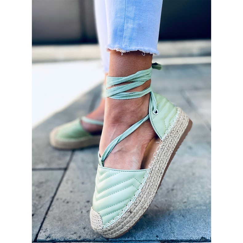 Freesia Green knöchelgebundene Espadrilles grün 1