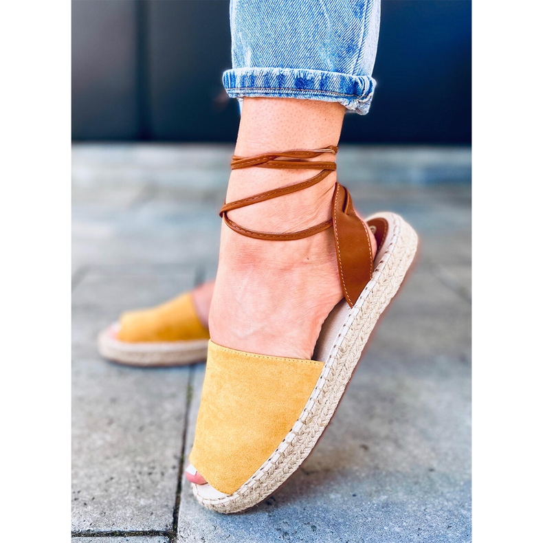 Andrina Gelbe Damen-Espadrilles braun 2