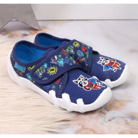 Jr. Befado Hausschuhe mit Klettverschluss für den Kindergarten navy blau 2