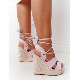 MSMG Gebundene Keilsandalen Violett Mallorca lila 1