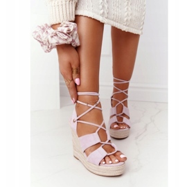 MSMG Gebundene Keilsandalen Violett Mallorca lila 2