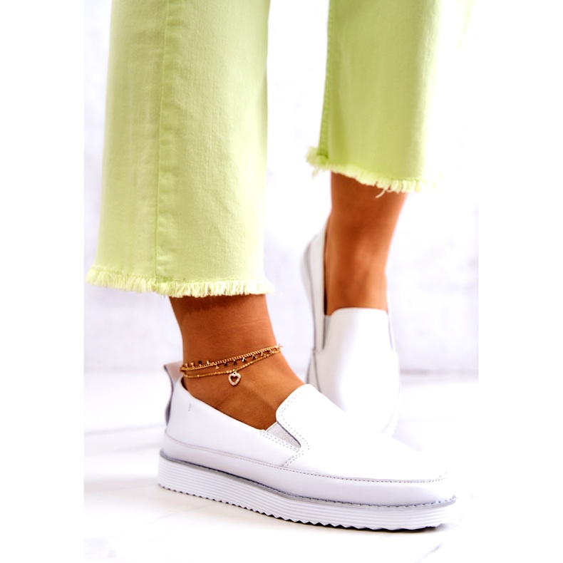 Damen-Sneaker aus Leder Slip-On S.Barski Weiß 3