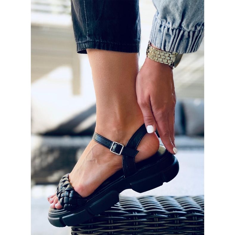 Sandalen auf hoher Sohle in Shanti Black schwarz 2