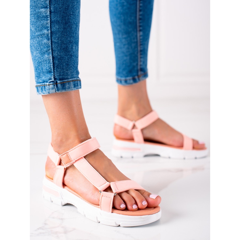 Groto Gogo Bequeme Sandalen mit Klettverschluss rosa 1