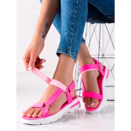 Groto Gogo Bequeme Sandalen mit Klettverschluss rosa 1