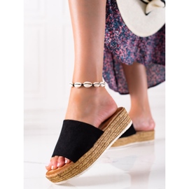 RTX WALK Hausschuhe auf einer breiten Plattform schwarz 2