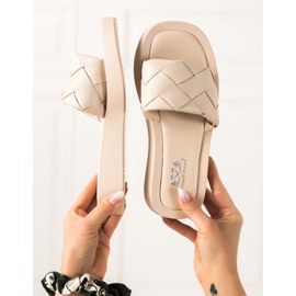 Small Swan Beige Hausschuhe 2