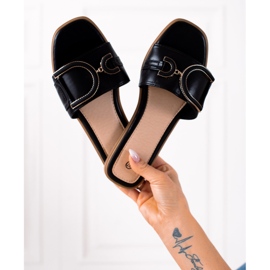 SHELOVET Klassische schwarze Hausschuhe 1