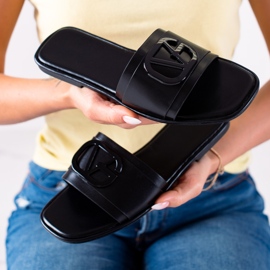 SHELOVET Schwarze Hausschuhe 1