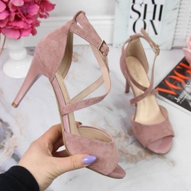 Rosa Sandalen auf einem hohen Absatz W Sergio Leone 1