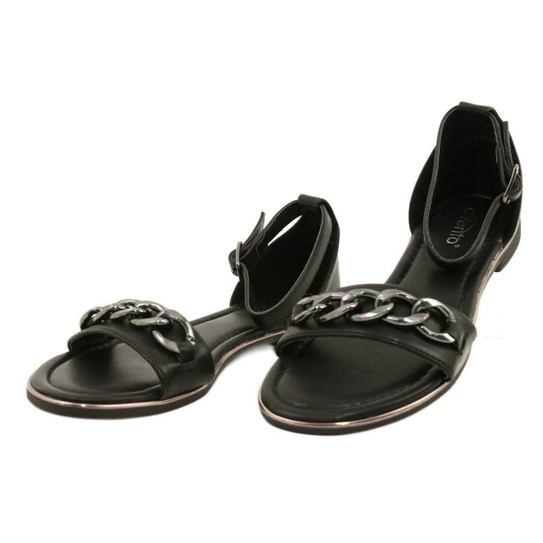 Evento Frauensandalen mit Kette 22SD35-4876 Schwarz 3