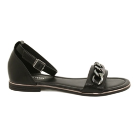 Evento Frauensandalen mit Kette 22SD35-4876 Schwarz 1