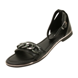 Evento Frauensandalen mit Kette 22SD35-4876 Schwarz 4