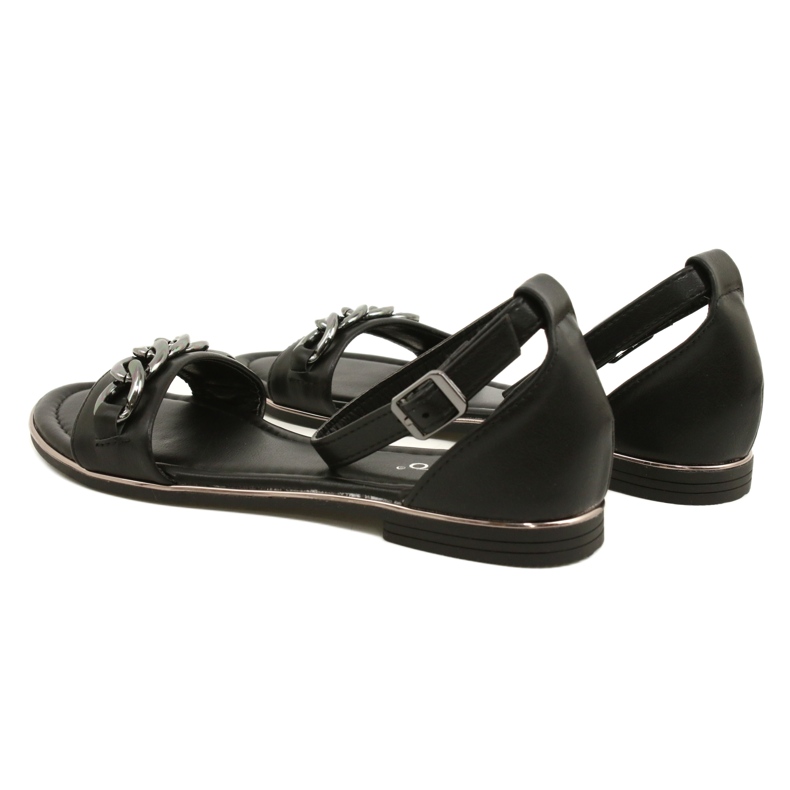 Evento Frauensandalen mit Kette 22SD35-4876 Schwarz 7