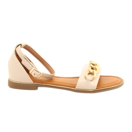 Evento Frauensandalen mit Goldkette 22SD35-4876 Beige 1