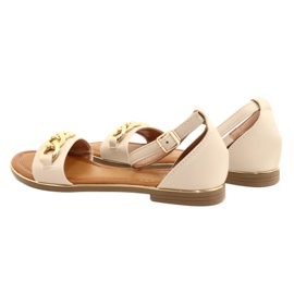 Evento Frauensandalen mit Goldkette 22SD35-4876 Beige 6