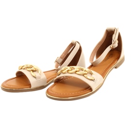 Evento Frauensandalen mit Goldkette 22SD35-4876 Beige 3