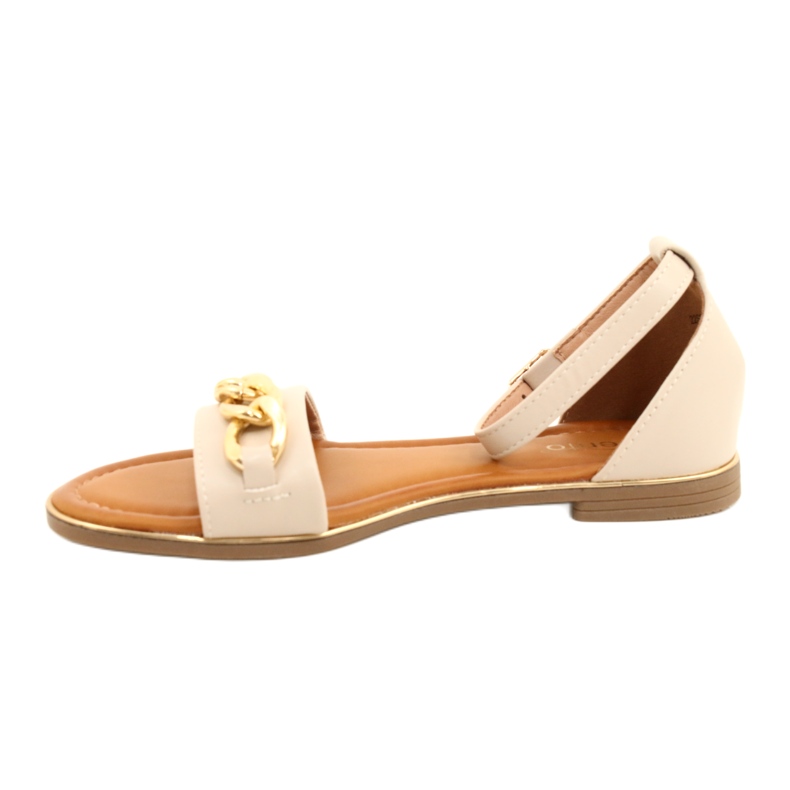 Evento Frauensandalen mit Goldkette 22SD35-4876 Beige 2